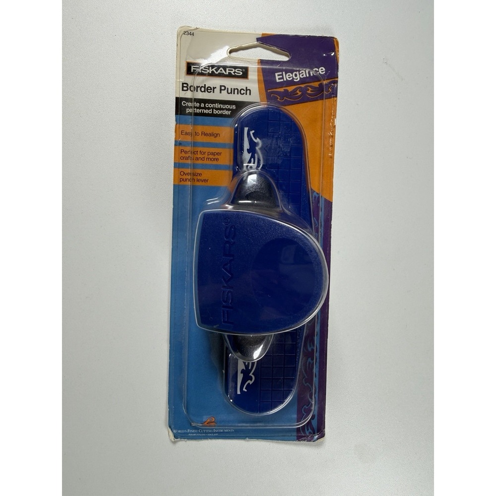 Fiskars Paper Punch Border Rope Oversize Punch Lever Continuous Patterned Border